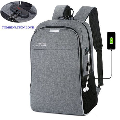 Anti Theft Laptop Bag Travel Backpack Grey